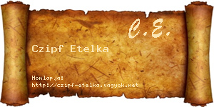 Czipf Etelka névjegykártya